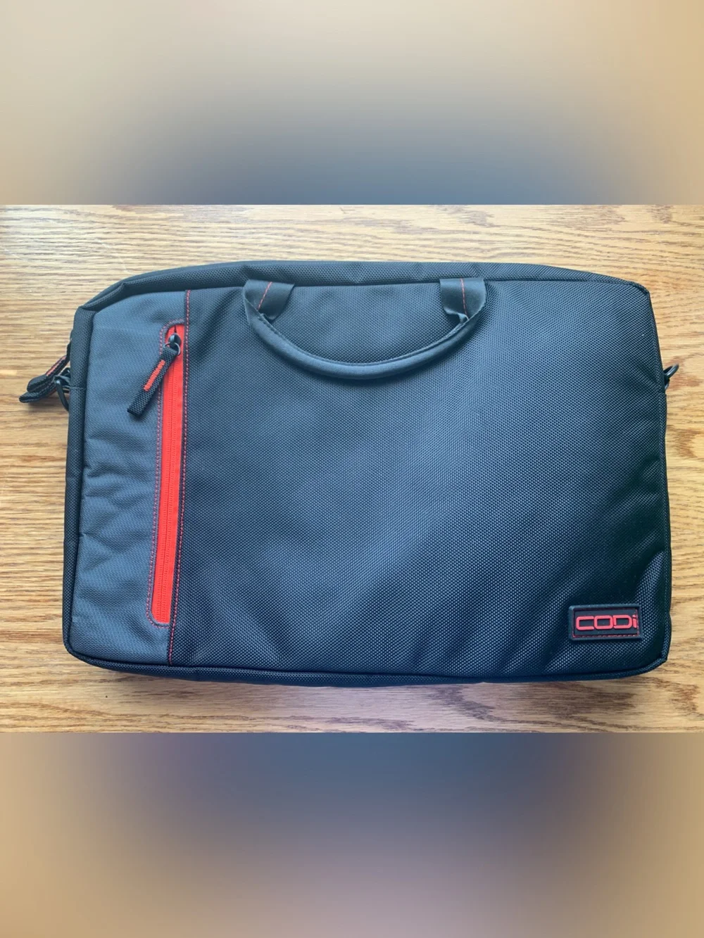 Black Laptop Briefcase with Red Accent